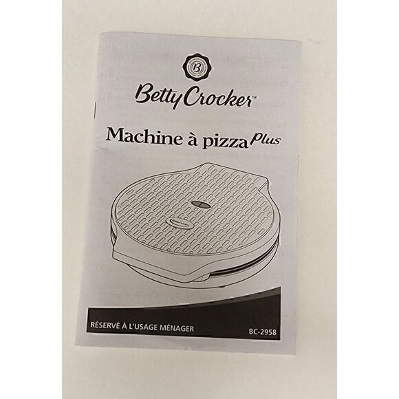 Betty Crocker Pizza Maker BC-2958 Also cooks vegetables Rice Meat Brownies - Picture 8 of 8